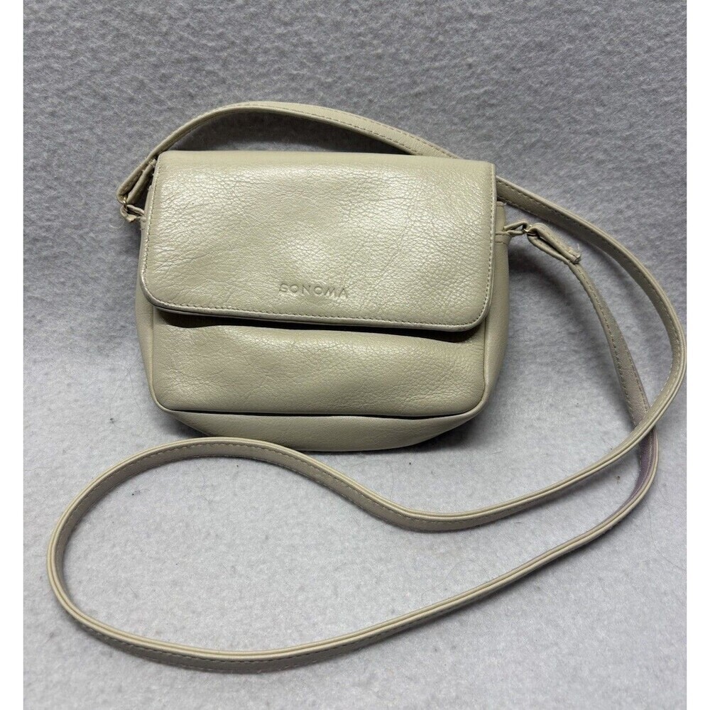 Vintage Sonoma Jean Company Off White Leather Cross Body Small Hand Bag